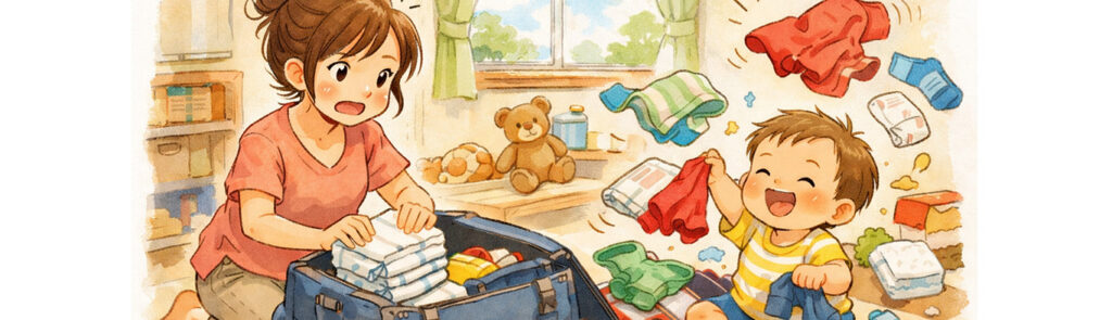 旅支度の準備中